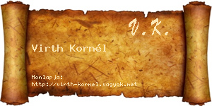 Virth Kornél névjegykártya