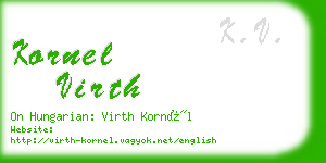 kornel virth business card